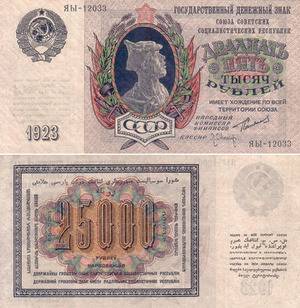 Знак 25000 рублей 1923, СССР