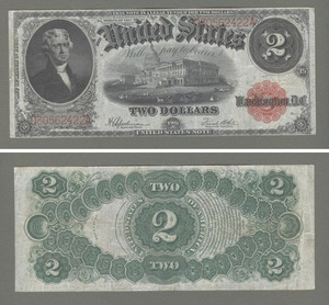 Legal tender 2 доллара 1917, США